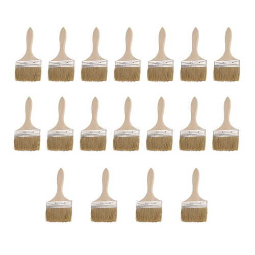 Pacote com 18 Pincéis de 4 Polegadas (89 mm) e Pincéis de Pintura para Manchas de Tinta, Vernizes, Colas e Gesso