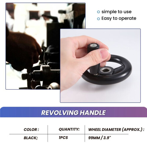 3.9" Diameter Hand Wheel w Revolving Handle for Milling Machine 2
