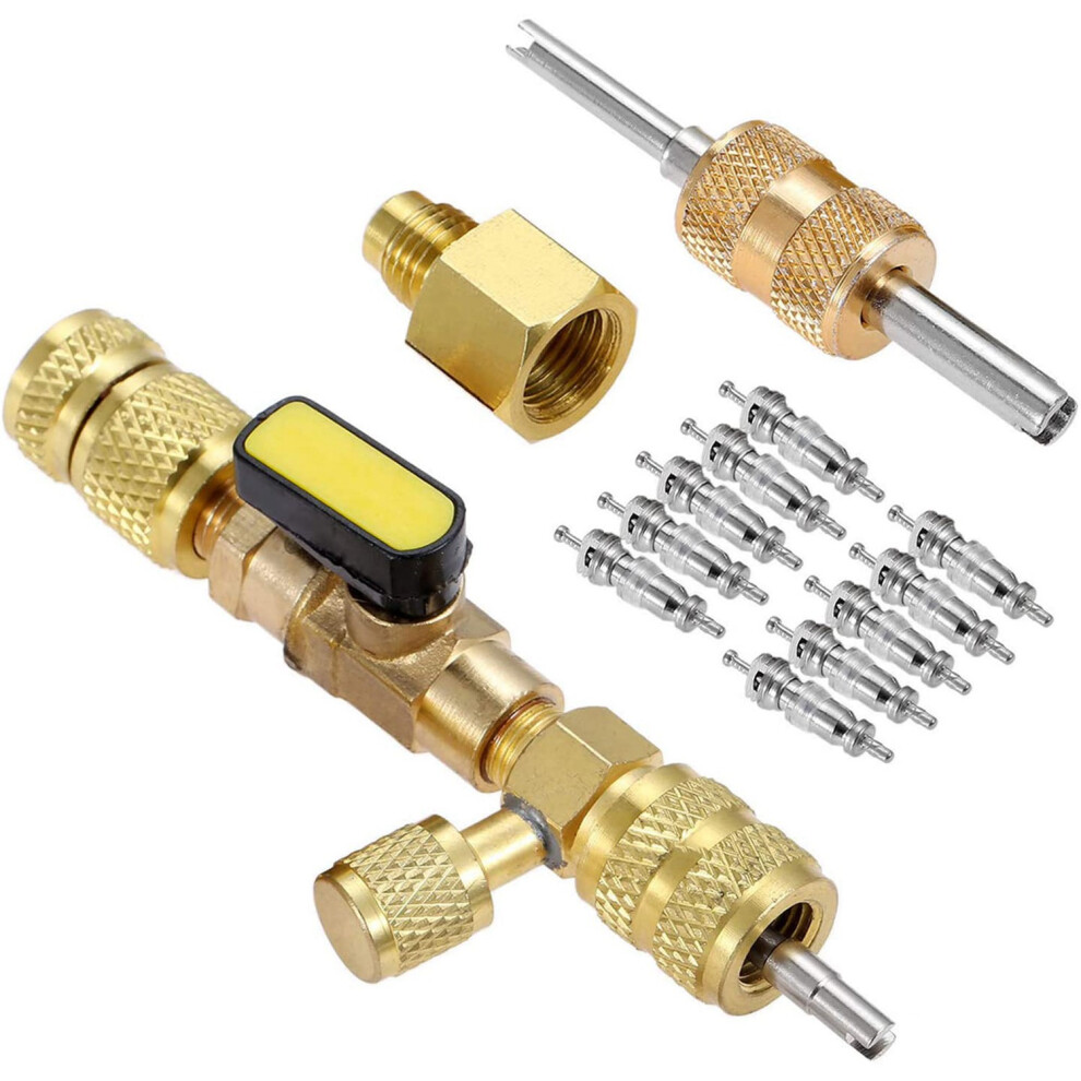 R410a R22 Valve Core Remover Installer Tool With Dual Size Sae 1/4 & 5/16 Port For R404a R407c R134a R12 R32 Hvac System 6033797265943