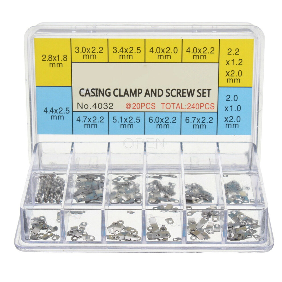 240Pcs Watch Casing Clamp Adapter Movement Repair Adapter Securing Screw Washer For Eta 2824 2836 2846 4711613405217