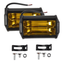 2X 5 Pouces 72W LED Feux de Travail éTanches Hors Route Pod Antibrouillard Lampes Jaunes pour Camions ATV UTV  Bateau Chariot de