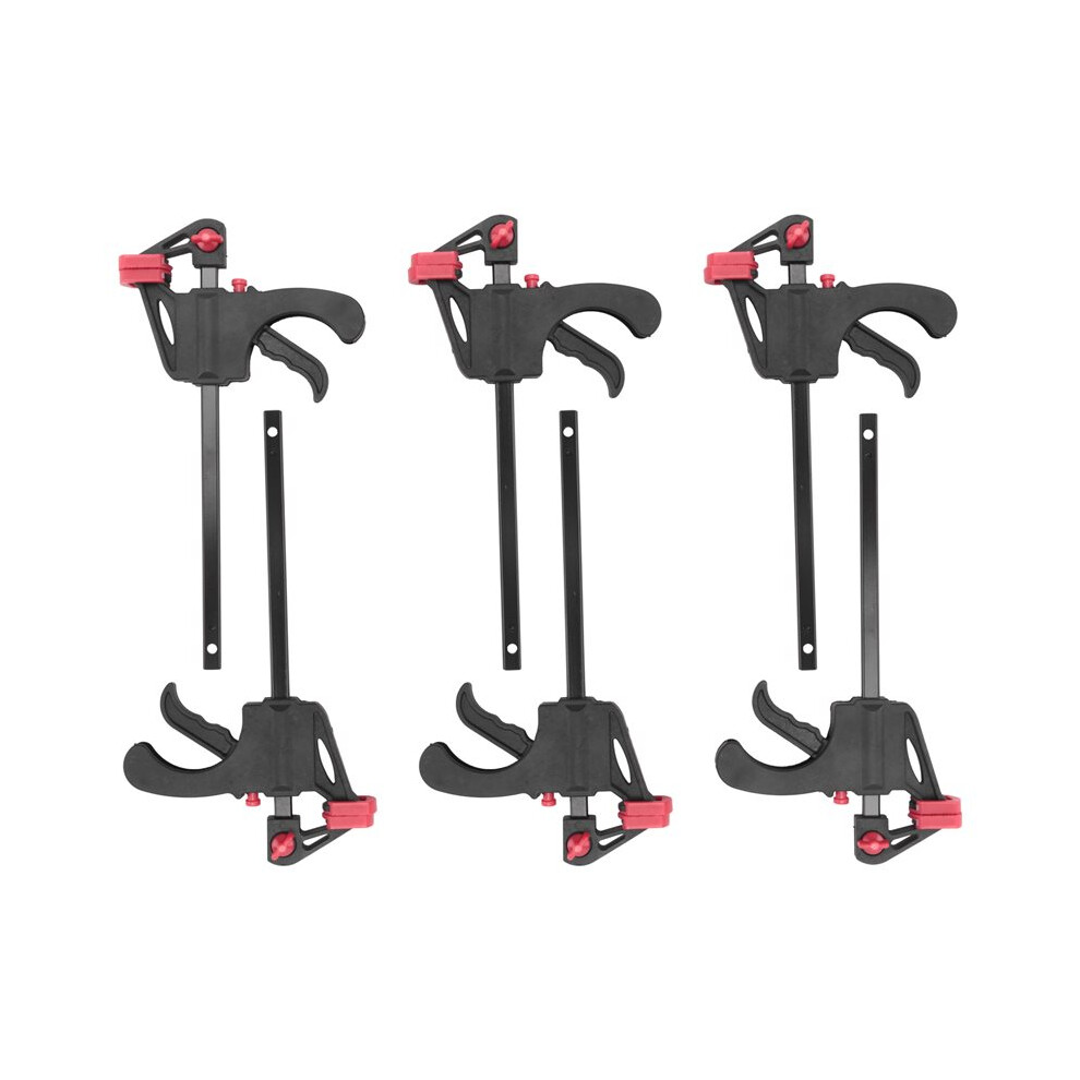6 Pcs Quick Grip Clamps, 4 Inch Ratchet Bar Clamps One Hand Quick-Release Bar Clamp Tools For Wood Fast Easy Clamping 6031794405584