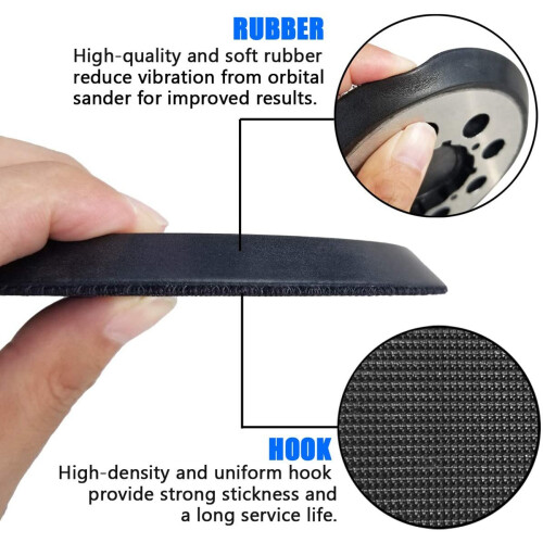 5 Inch Hook-&-Loop Sander Pad with Metal Backing for  Random Track Sander - Compatible with Models DWE6421,2Pack