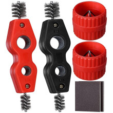 Scovolino in Rame, Alesatore, Set di Spugne Abrasive, Scovolino in Rame, Alesatore, Spugna Abrasiva, Spazzola per Sbavatura per Tubi in PVC