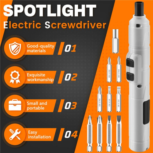 Electric Screwdriver 3.6V Small Cordless Screwdriver, USB Fast Charge Screwdriver Kit, Pen-Sized  Screwdriver 1