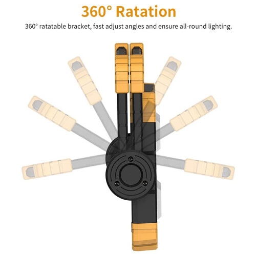 LED Work Light Rechargeable Portable - Folding   Working Lamp with Flood Light Stand for Outdoor Camping 1