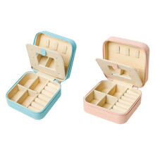 2 Pcs Jewelry Box with Mirror Jewelry Organizer Box Portable Travel Jewelry Case for Women Jewelry Boxes