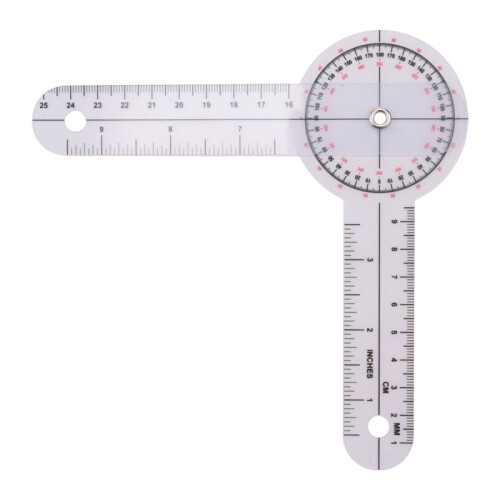 3-Piece Goniometer 6/8/12 Inch Occupational Therapy Protractor Tool Measuring Angle Ruler 360 Degree Universal 1