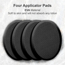 Back Lotion Applicator with Long Handle and 4 Replaceable Pads, Ideal for Young People and the Elderly-Black.