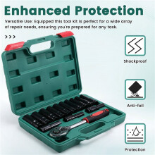 Extender Ratchet Torque Socket Hexagonal Extension Sleeve Auto Repair Hardware Toolbox Socket Wrench Set