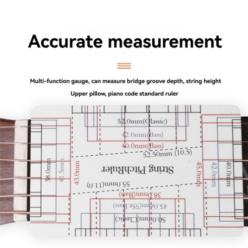 12 St Plast Caliper Gitarr Chord Caliper Card Mätverktyg 2