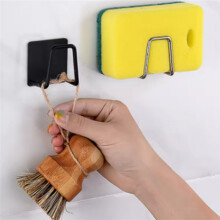 Home Kitchen Sponges Holder Stainless Steel Sink Sponges Drain Self Adhesive Storage Holder Wall Hooks Kitchen Tool