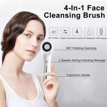 Facial Cleansing Brush, IPX 7 Waterproof Electric Facial Brush, 2 Adjustable Speeds, Facial Brush Cleaner