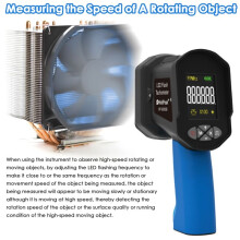 Estroboscópio Digital Portátil 60-99999 FPM Tacômetro Estroboscópico Sem Contato de Alta Precisão 0,001% Tacômetro LED Flash Azul