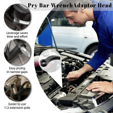 Crowbar AdapterHead Tools, Adjustable AngleHead DropForged Steel Pry Bar Fits 3/8 Inch Ratchet,Leverage Design