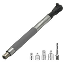 Offset Extension Wrench Impact, Electric Ratchet Wrench, Chain Drive Wrench Extender for 1/2In Sockets Includes Adapters
