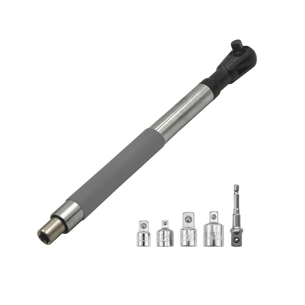 Offset Extension Wrench Impact, Electric Ratchet Wrench, Chain Drive Wrench Extender For 1/2In Sockets Includes Adapters 6034120124210