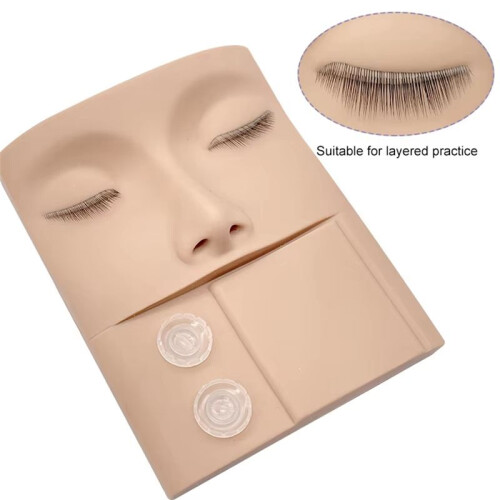 3D False Eyelash Grafting Model 3 in 1 Practice Tray Practice  with Eyes for Eyelash Extension Replaceable Eyelids 1