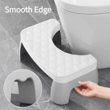 Ergonomic Toilet Stool for Adults, Children, Pregnant Women - Non-Slip, Portable Squat Toilet with Removable White