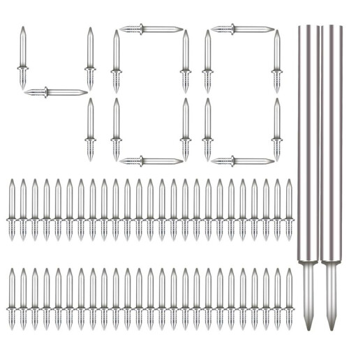 400Pcs Seamless Nails Double-Headed Screw, Skirting  Board Non Marks Special Hidden Thread Nails with Sleeve Tool 1
