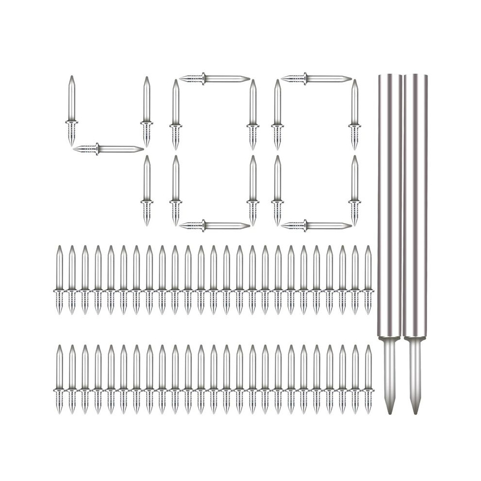 400Pcs Seamless Nails Double-Headed Screw, Skirting Board Non Marks Special Hidden Thread Nails With Sleeve Tool 6032010368300