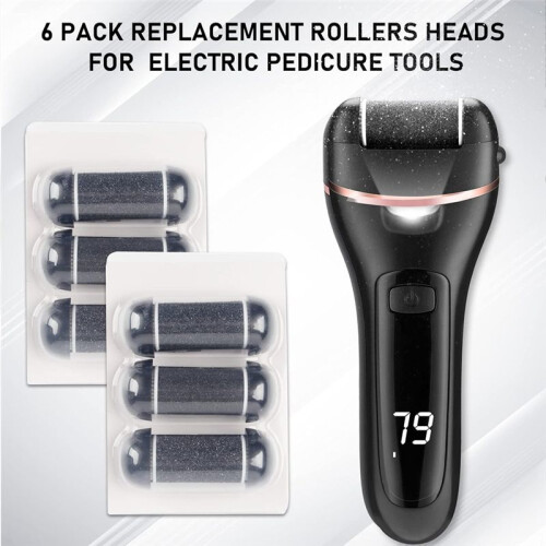 6 PCS Replacement Roller  for Electric Callus Remover - Feet Pedicure Kit - Extra Coarse, Regular Coarse, Fine 1