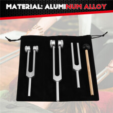 Tuning Forks for Healing Set 128Hz, 256Hz, 512Hz & Activator Sound Therapy Devices, Sound Healing Instruments for Chakra
