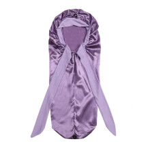 Women Bonnet Sleeping Hat Long Tail Braid Hair Night Sleep Cap Shower Caps for Sauna Bathing Bonnet Smoke