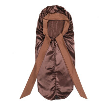 Women Bonnet Sleeping Hat Long Tail Braid Hair Night Sleep Cap Shower Caps for Sauna Bathing Bonnet Coffee