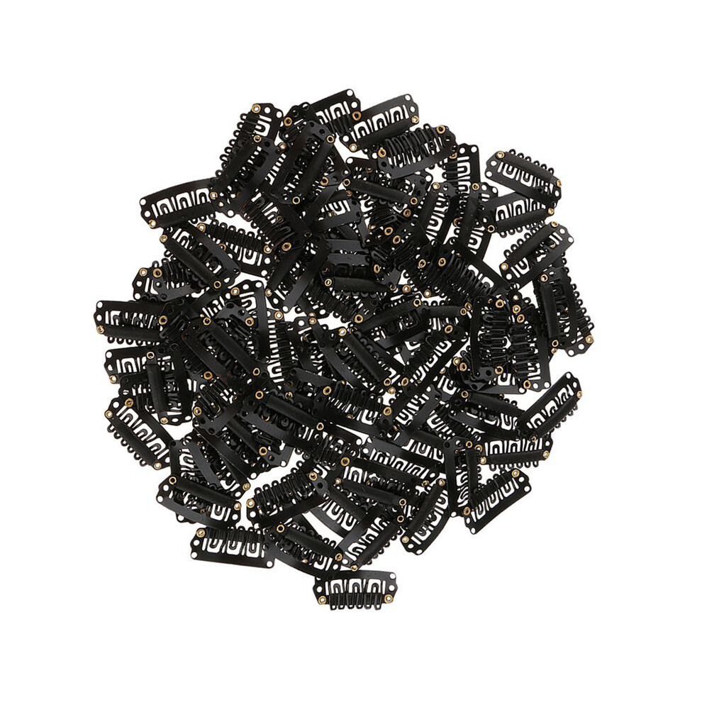 Unisex 100Pcs 6-Teeth U-Shaped Hair Clips Hair Extensions Snap Clip For Women Metal Wig Comb Clips For Hair Extensions