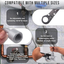 Plumbing Tools, Angle Stop Wrench, 5/16Inch & 5/8Inch Plumber Wrench Tools for Installing Compression Ring and Removing