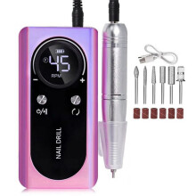 Lima Levigatrice per Unghie Portatile Elettrica Ricaricabile A Basso Rumore da 45000 Giri/Min per Strumento per Salone di Manicure Viola