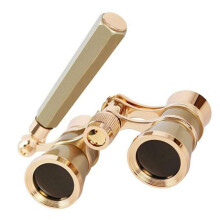 Binocolo in metallo mini 3x25 leggero con manico pieghevole per adulti e bambini in oro