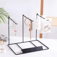 Simple Earring Stand, Hanging Necklace Case Metal Necklace Storage Frame Jewelry Display Rack Black