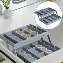 2/3 Tier Jewelry Display Stackable Exquisite Jewellery Holder Portable Earrings Necklace Organizer Storage Box B