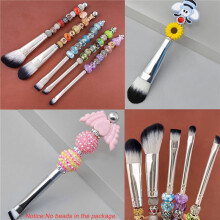 6X Beadable Makeup Brushes Silicone Beads DIY Makeup Cosmetic Brushes Beaded Brushes Kit for DIY