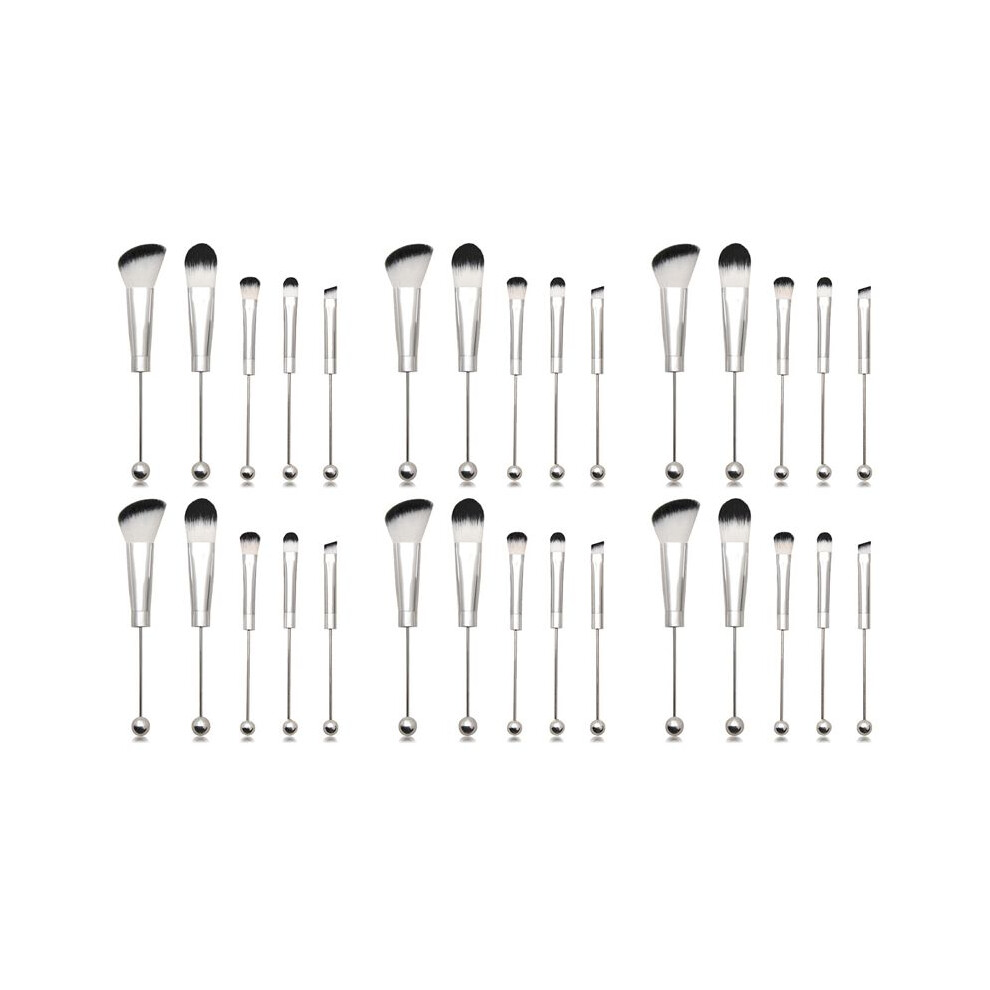 6X Beadable Makeup Brushes Silicone Beads DIY Makeup Cosmetic Brushes Beaded Brushes Kit for DIY