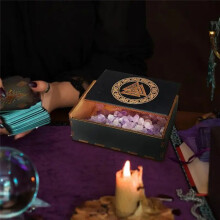 Tarot Card Case Vintage Wooden Trinket Box Jewelry Box Small Wood Vintage Multifunctional Box for Tarot Card Accessory E