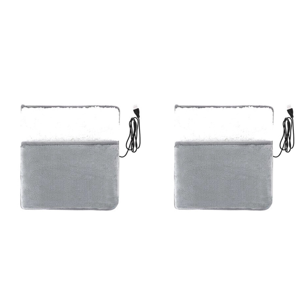 2X USB Charging Electric Foot Heating Pad Universal Soft Plush Washable Foot Warmer Heater Household Foot Warming Mat