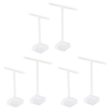 6Pcs Acrylic Earring Holders T-Bar Jewelry Display Stand Tree Necklace Earrings Bracelet Holder