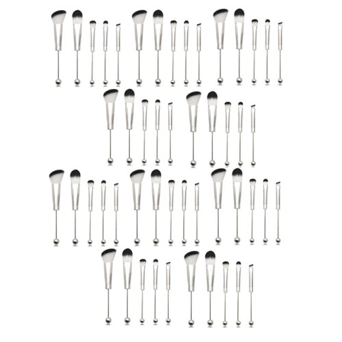 50X PerlenföRmige Make--Pinsel, Silikonperlen, DIY-Make--Kosmetikpinsel, Perlenpinsel-Set zum Selbermachen