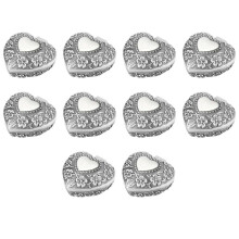 10X Klassische Vintage Antike Herzform Schmuckschatulle Ring Kleine Schmuckstück Speicher Organisator Brust Weihnachten Geschenk, Silber