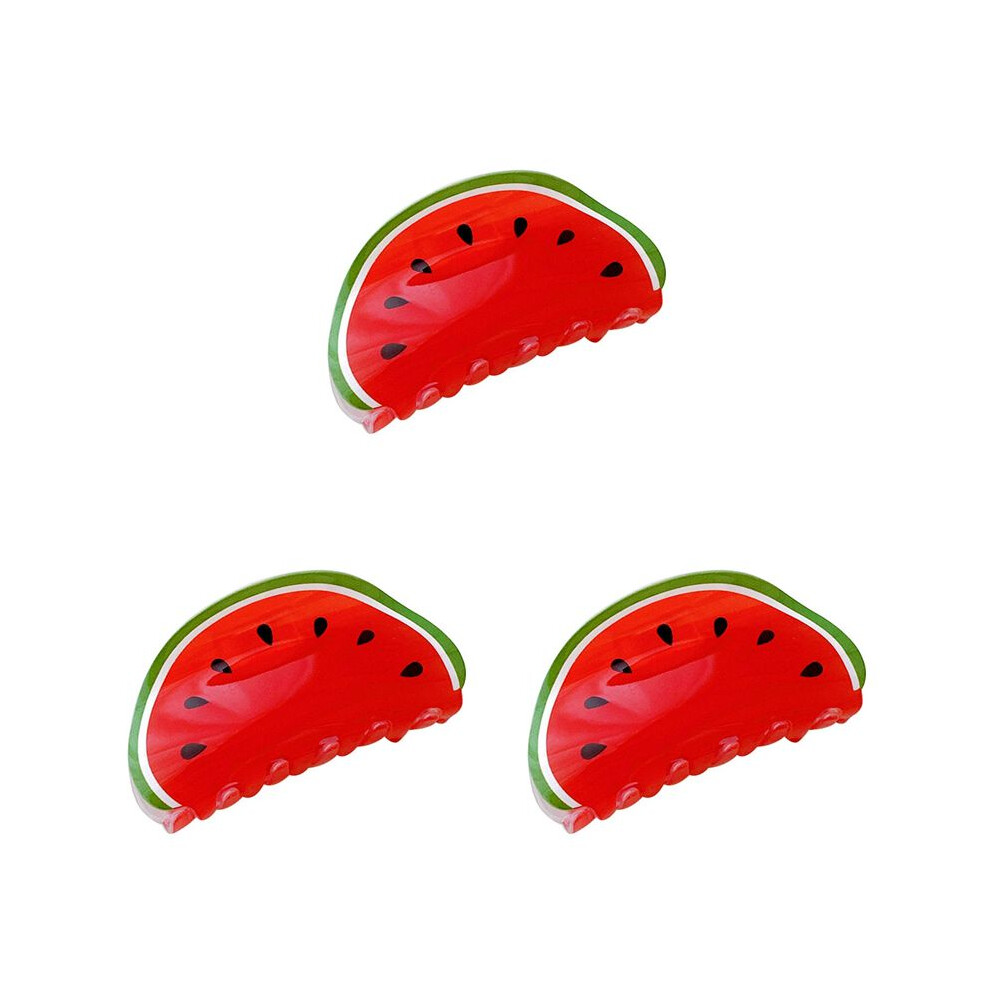 Unisex 3X Watermelon Fruit Shaped Hair Claw Clip Hair Jaw Barrettes Hairpins Ponytail Holder Decor Accessories For Women Girls
