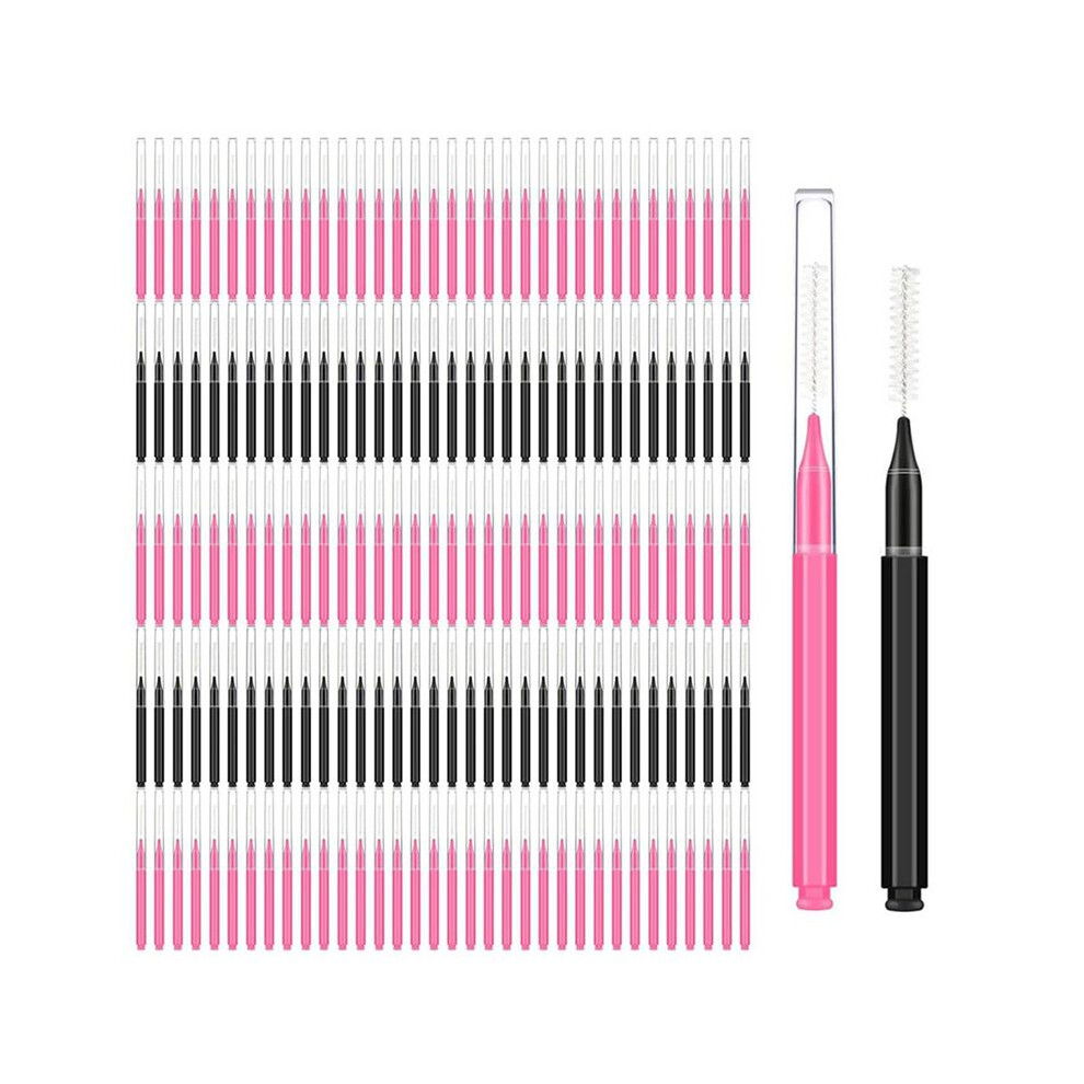 Black 300 Pieces Eyebrow Brush With Cap Brow Lamination Brush Eyebrow Spoolie Brush Comb Eyebrow Lash Lift Tools Lash