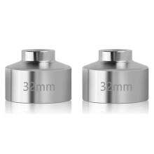 2pcs 32mm Socket-Oil Filter Wrench Tool,Steel Quickly Oil Filter Removal Tool,3/8Inch Drive Oil Filter Socket Tool