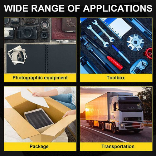 4Pack Polyurethane Foam Sheet- 16 X 12 X 2 Inch Foam Inserts for Cases- Packing Foam Pads for Toolbox Camera Storage 2