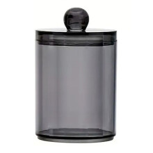 Frascos Dispensadores Qtip de 6 Pacotes Frascos de Banheiro com Suporte de Plástico Preto Caixa de Armazenamento para Bola de Algodão, Cotonete de