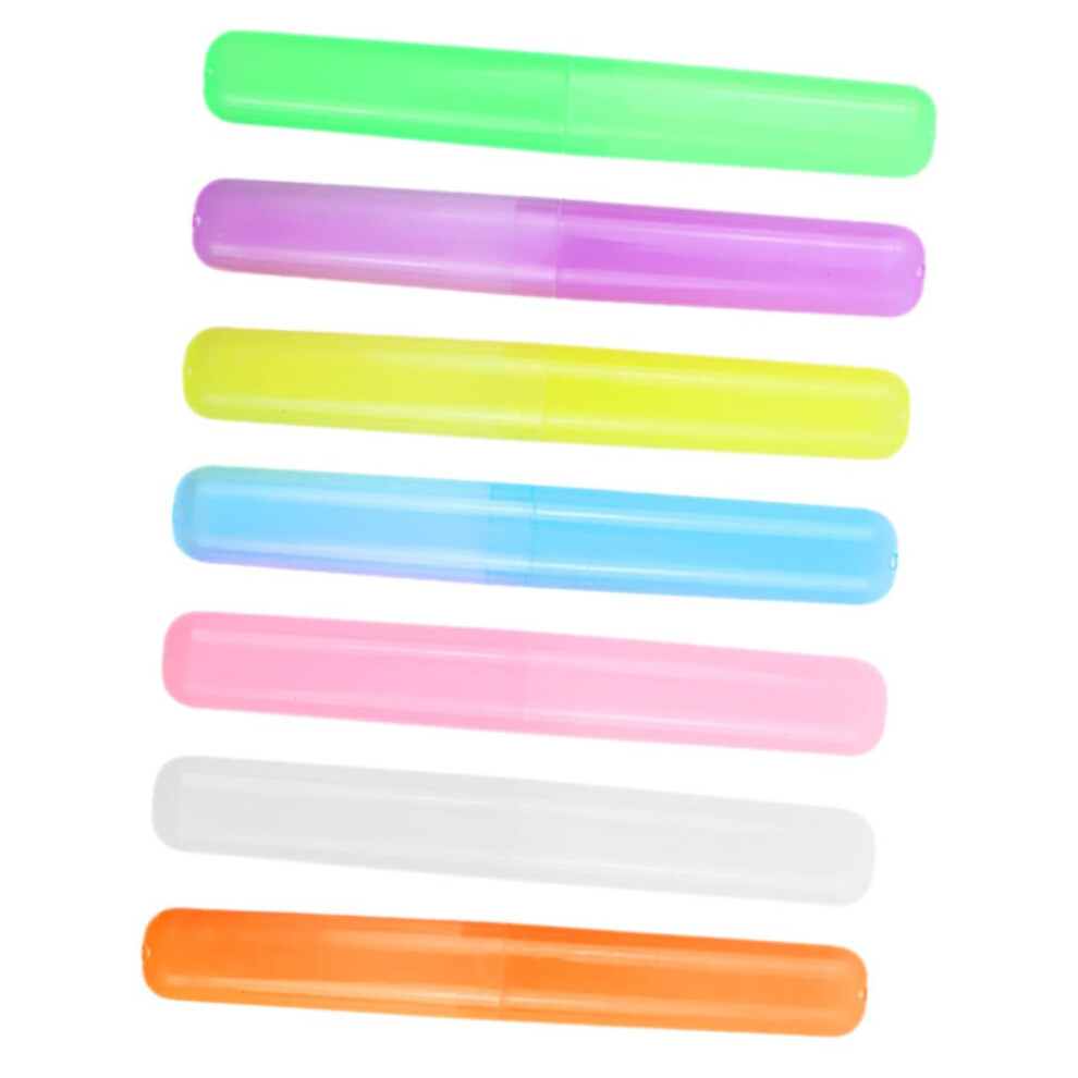 Toothbrush Travel Case Set with Hygienic Protection, Compact Plastic Holders for Camping and Bathroom