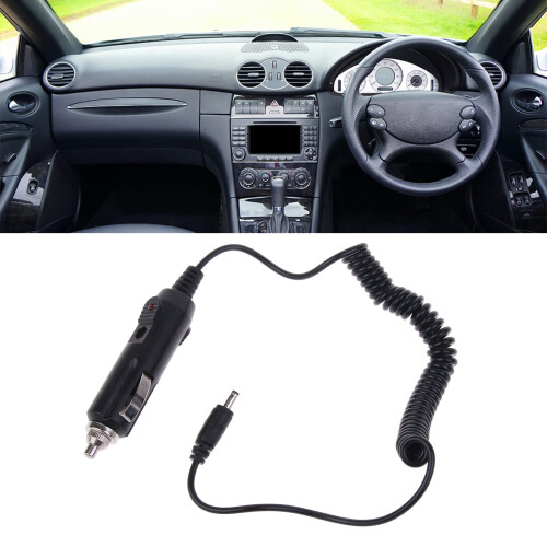 12V Car Power Adapter Cable with Flexible Coiled Design, LED Indicator and Multi‑Size DC Connectors 1