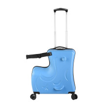 24 Inch Kids Ride On Suitcase with Silent Spinner Wheels and Adjustable Pull Rod Travel Luggage for Ages 16 Blue
